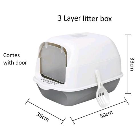 Covered Cat Litter Box Sandbox size 52X36X14 cm