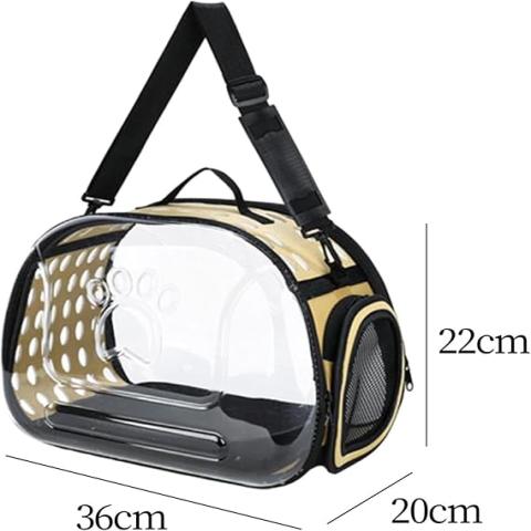 Transparent Pet Carrier – Black (Size 42*33*28.5cm)