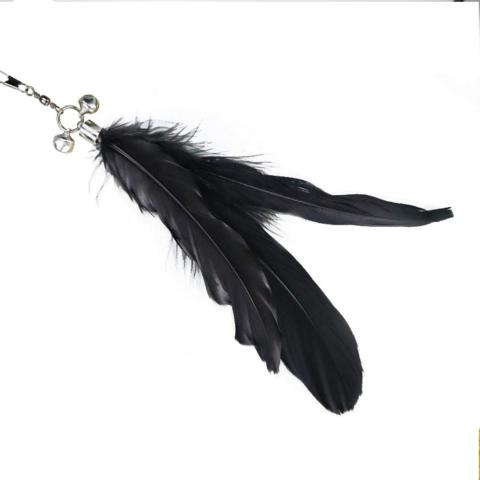 Cat Teaser Feather with Wooden Handle
