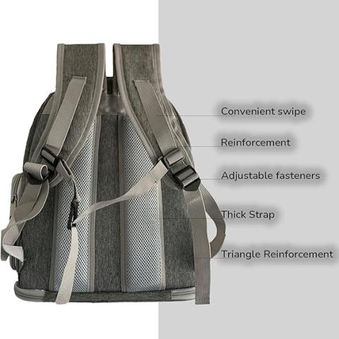 Cat Carrier Backpack Ventilated Design - Gray