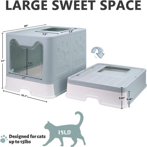 Foldable Cat Litter Box with scoop