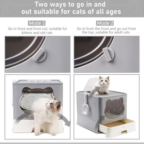 Foldable Cat Litter Box with scoop