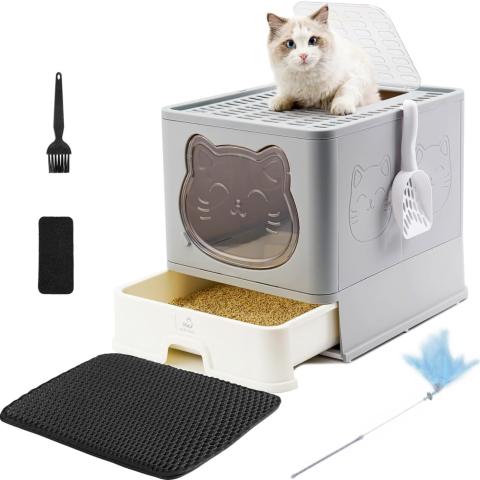 Foldable Cat Litter Box with scoop