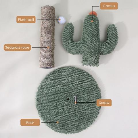 Cat Scratching Post Cute Cactus