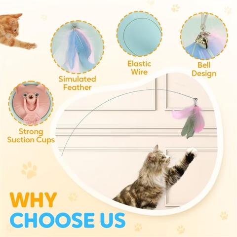 Strong Suction Cup Steel Wire Cat Teaser