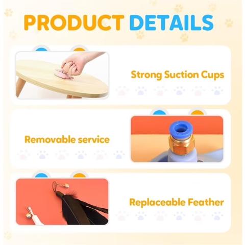 Strong Suction Cup Steel Wire Cat Teaser