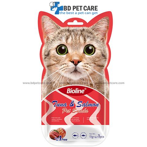 Bioline Cat Treat Tuna & Salmon Pet Snacks15gX4