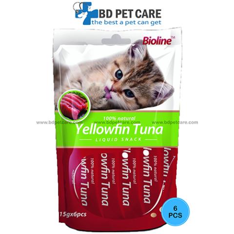 Bioline Cat Treats Meat Paste YellowFin Tuna Flavor 6x15g