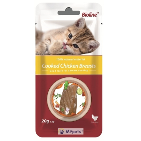 BIOLINE CAT TREATS-COOKED CHICKEN BREASTS 20G
