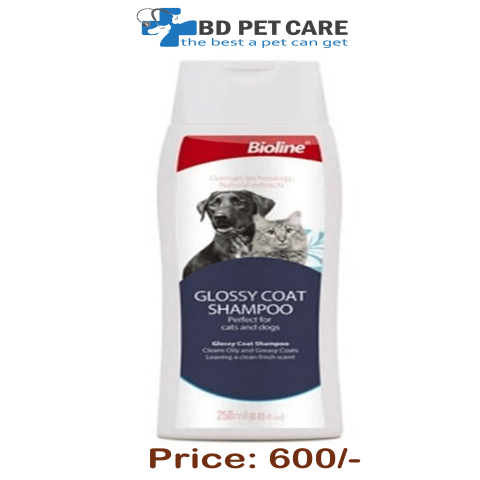 Bioline Glossy Coat Shampoo for Dogs and Cats 250ml