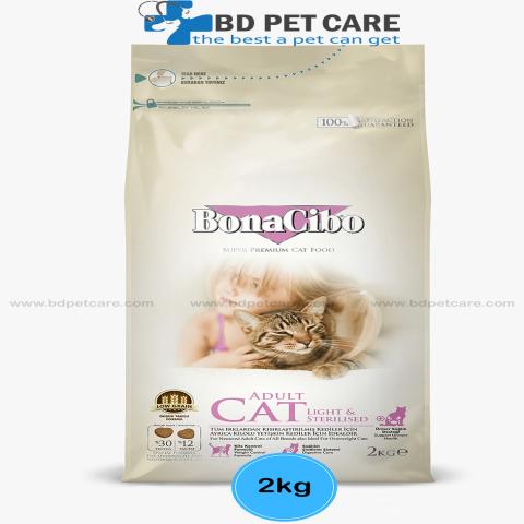 Bonacibo Adult Cat food- Light & Sterilized 2kg