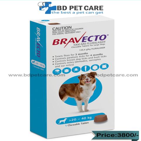 Bravecto for Large Dogs 20-40kg (Fleas, Ticks, Mites Protection)