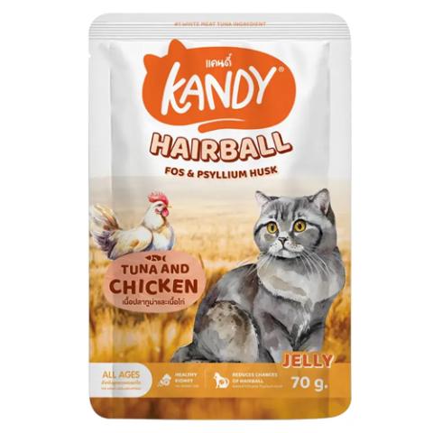 Kandy HAIRBALL Pouch Chicken & Tuna in Jelly for All Ages 70g