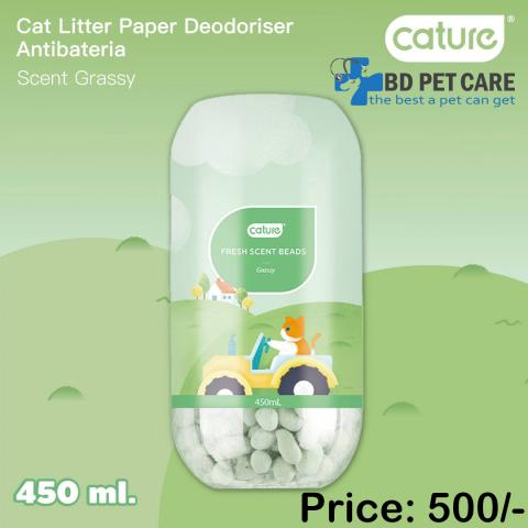 Cature Cat Litter Deodorizer Grassy Scent Beads (450ml)