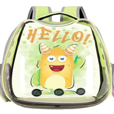 Hello Cat Travel Backpack - Neon Yellow