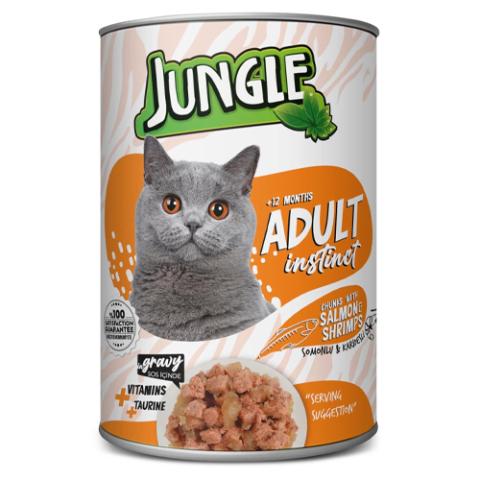 Jungle Adult Can Cat Wet Food Salmon & Shrimp 400gm