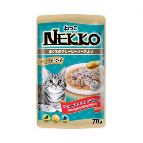 Nekko Adult wet Pouch - Tuna Topping Shirasu In Gravy 70g
