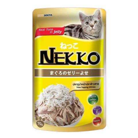 Nekko Adult wet Pouch - Tuna Topping Shirasu In Jelly 70g