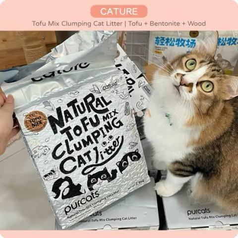 Cature Natural Wood Clumping Odor Control Cat Litter Tofu & Bentonite & Wood Mix Master Clumping Sand 14L (5.6kg)