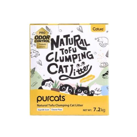 Cature Natural Wood Clumping Odor Control Cat Litter Tofu & Bentonite Dust Free Clumping Sand 14L (5.6kg)a