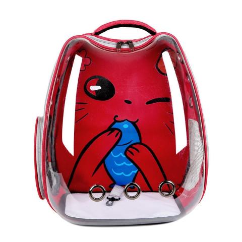 Premium Cat Travel Backpack (Red)