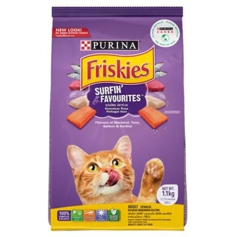 Purina Friskies Surfin and Turfin Favorites Cat Food (1 kg)