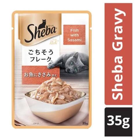 SHEBA Pet Food - For Adult Cats, Fish with Sasami, 35 g Pouch