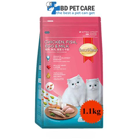 Smartheart Kitten Dry Food Chicken, Fish, Egg & Milk 1.1kg