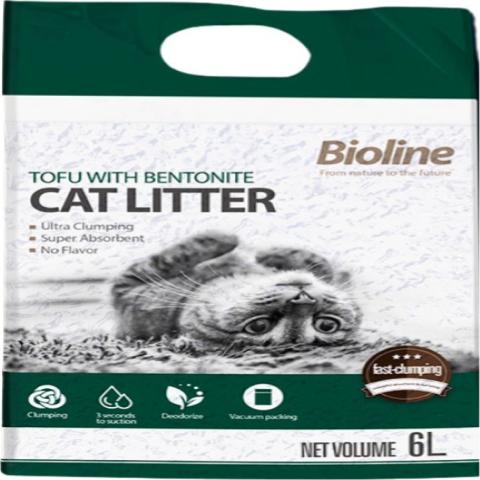 Bioline Tofu With Bentonite Cat Litter 6L
