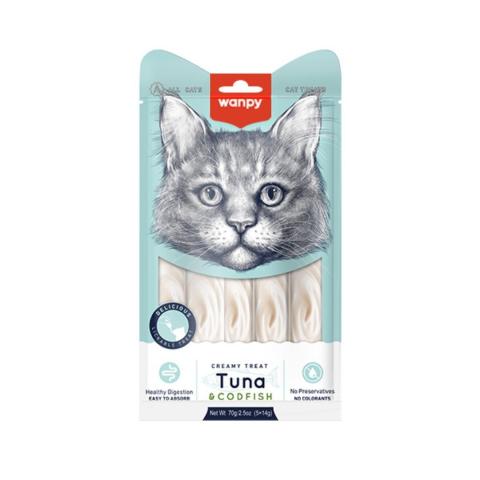 Wanpy Creamy Treats Cats Tuna & Cod Fish 70g