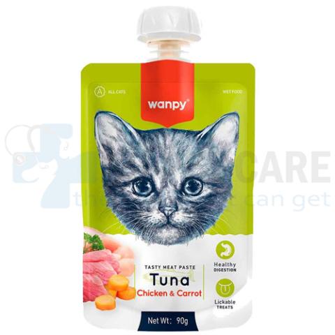Wanpy Fresh Tuna Fish Chicken & Carrots Cat Meat Paste 90 gm