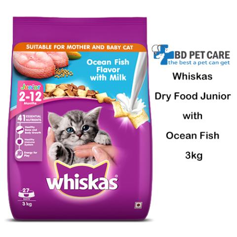 Whiskas (2-12 months) Ocean Fish Flavour with Milk Fish 3 kg