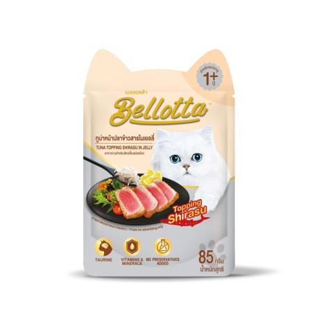 Bellotta Premium Adult Pouch Tuna Topping Shirasu in Jelly 85gm
