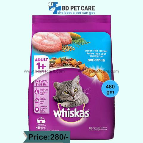 Whiskas Adult 1+ Cat Food Ocean Fish 480gm