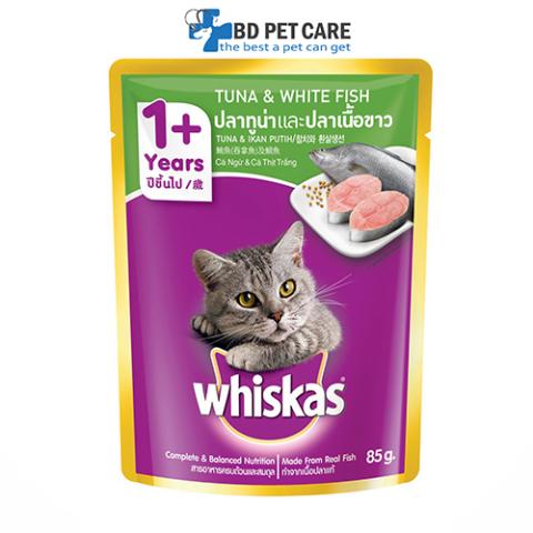 Whiskas Adult Pouch – Tuna & white Fish (85gm)