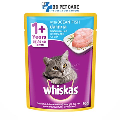 Whiskas Adult Pouch – with Ocean FIsh (85gm)