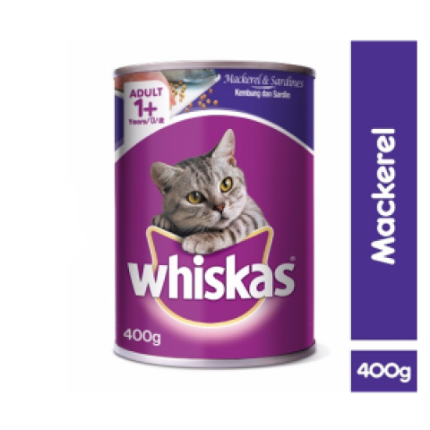 Whiskas Mackerel (Mackerel + Sardine) Can 400 gm
