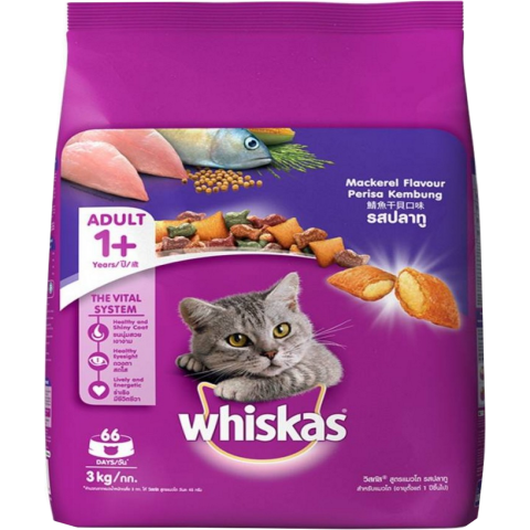 Whiskas Adult Cat Food Mackerel 3kg