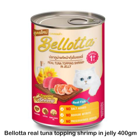 Bellotta real tuna topping shrimp in jelly 400gm
