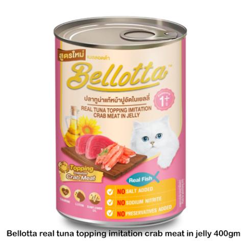 Bellotta real tuna topping imitation crab meat in jelly 400gm