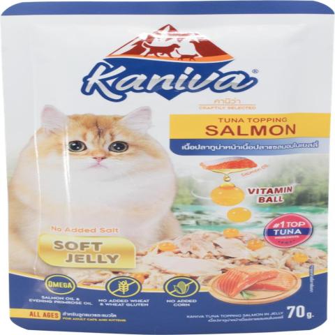 Kaniva Pouch Tuna Topped Salmon in Jelly 70g
