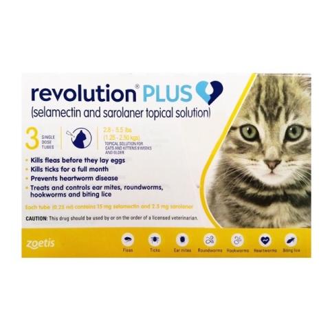 Revolution Plus Topical Solution for Cats (1.25-2.5 kgs)