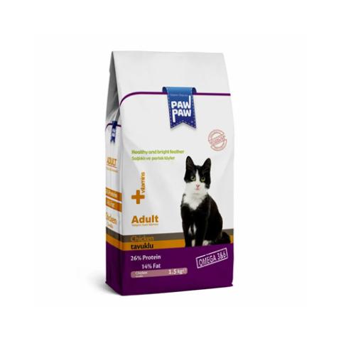 Paw paw Adult Cat Food with Chicken 1.5 kg