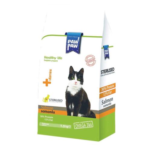 Paw paw Sterilized Adult Cat Food with Salmon 1.5 kg