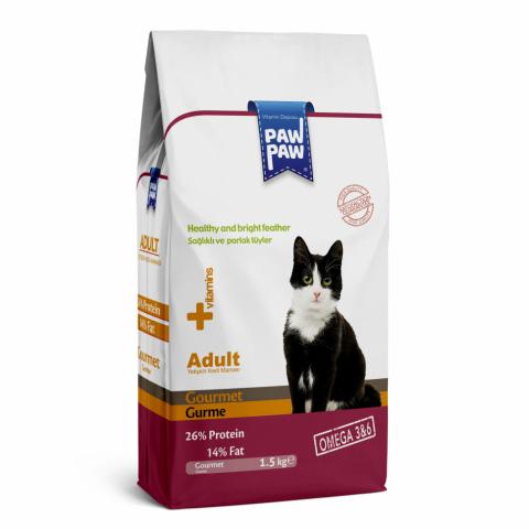 Paw paw Adult Cat Food Gourmet 1.5kg