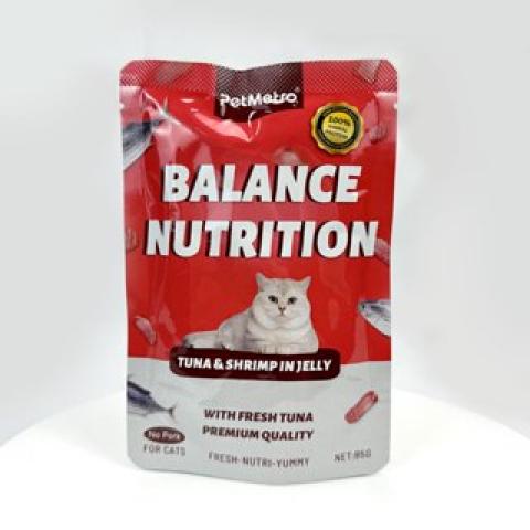Petmetro Balance nutrition Tuna and Shrimp in Jelly pouch 85 gm