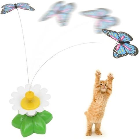 Electric Rotating Cat Colourful Butterfly Toy