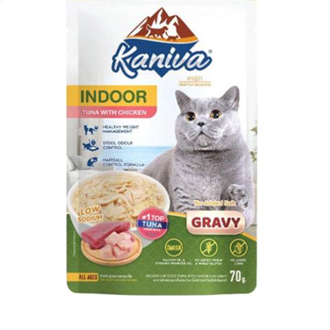 Kaniva Pouch Indoor Tuna With Chicken in Gravy 70g