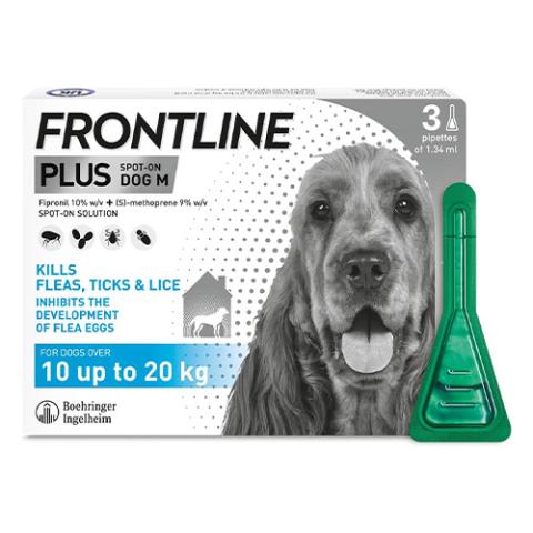 Frontline Plus Flea & Tick spot on for dogs (10 - 20 kg)