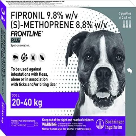 Frontline Plus Flea & Tick spot on for dogs (20 to 40 kg)